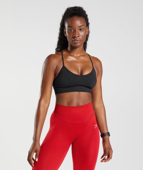 Women's Gymshark Sweat Seamless Sports Bra Black | NZ 8DGZEJ